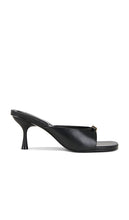 SIMKHAI Carey Leather Mule in Black | Black Open Toe Mules for Women