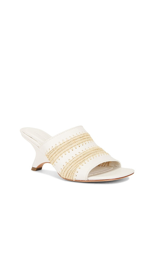 SIMKHAI Shadow Mule Raffia Sandal in Cream