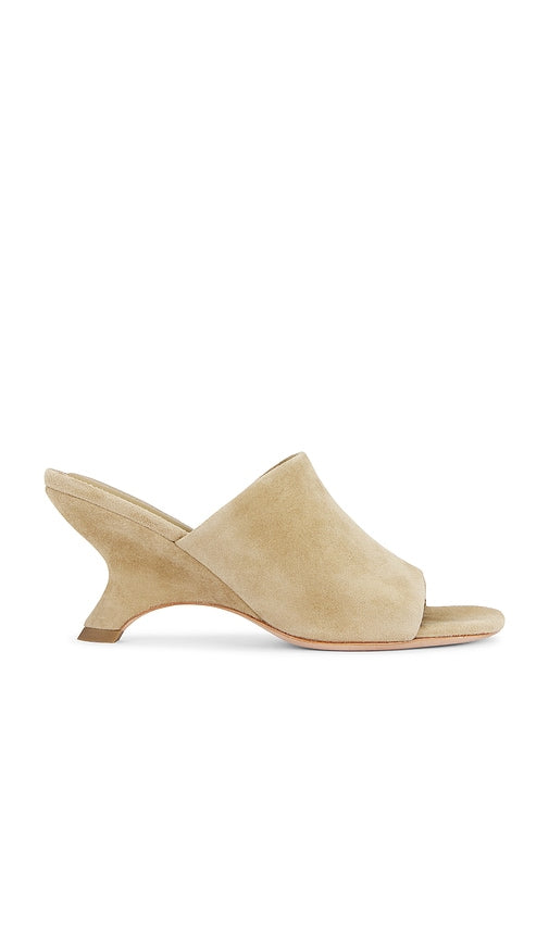 SIMKHAI Shadow Mule Suede Sandal in Nude | Desert Open Toe Mules for Women