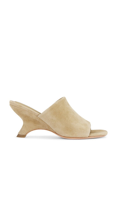 SIMKHAI Shadow Mule Suede Sandal in Nude | Desert Open Toe Mules for Women
