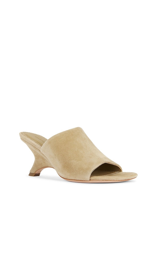 SIMKHAI Shadow Mule Suede Sandal in Nude