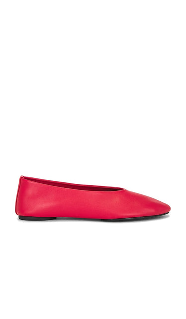 St. Agni Soft Glove Ballet Flat in Red | Rosso Ballet Flats for Women