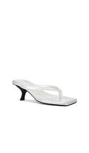 St. Agni Thong Detail Heel in Metallic Silver