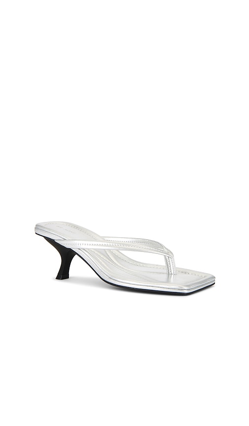 St. Agni Thong Detail Heel in Metallic Silver