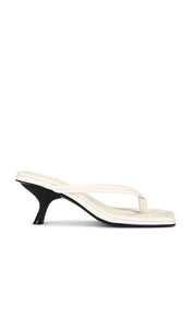 St. Agni Thong Detail Heel in White | Off White Heeled Sandals for Women