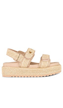 Steve Madden Bigmona Platform in Beige | Natural Raffia Platform Sandals for Women