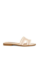 Steve Madden Hadyn Mesh Sandal in Cream | Bone Flat Sandals for Women