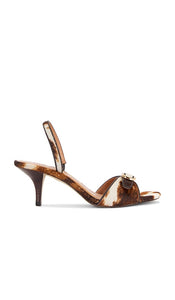 Steve Madden Henrietta-H Sandal in Brown | Cow Print Open Toe Heels for Women