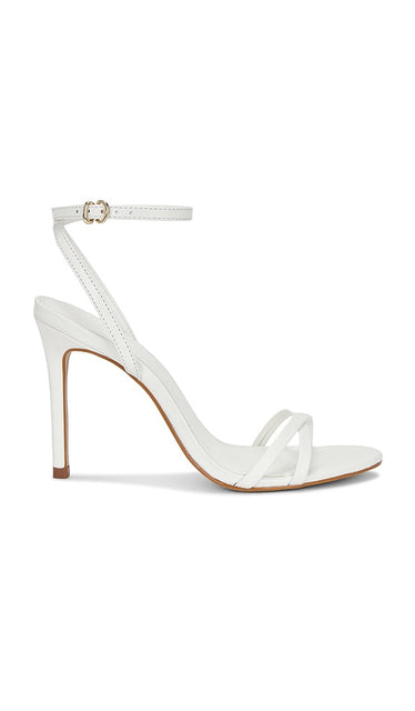 Steve Madden Jypsey Sandal in White | White Leather Strappy Heels for Women