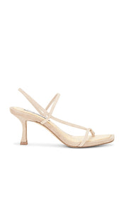 Steve Madden Locke Sandal in Tan | Taupe Raffia Heeled Sandals for Women
