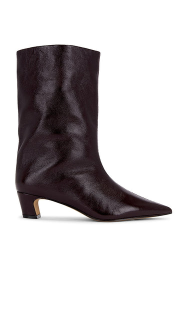 Steve Madden Lytton Boot in Burgundy | Burgundy Patent Ankle Boots for Women