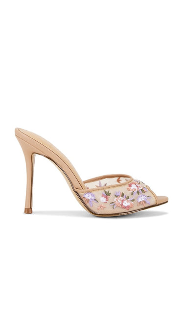 Steve Madden Priya Sandal in Beige | Floral Multi Open Toe Heels for Women