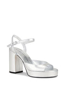 Stuart Weitzman Dayna II Platform Sandal in Metallic Silver