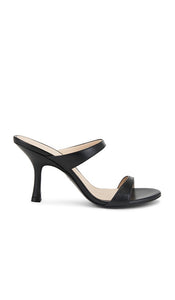 Stuart Weitzman Nudist 85 Slide in Black | Black Heeled Sandals for Women