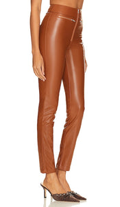 superdown Adonia Zipper Front Pant in Cognac
