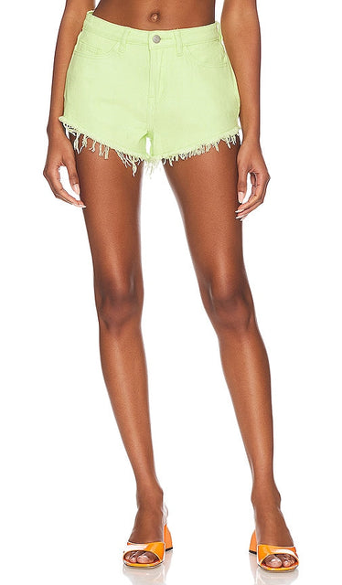 superdown Domonique Denim Short in Green - superdown Short en jean Domonique en vert - superdown Domonique 绿色牛仔短裤 - superdown Domonique Denim Short in Grün - superdown Domonique 데님 쇼츠 - Pantaloncini di jeans Domonique superdown in verde