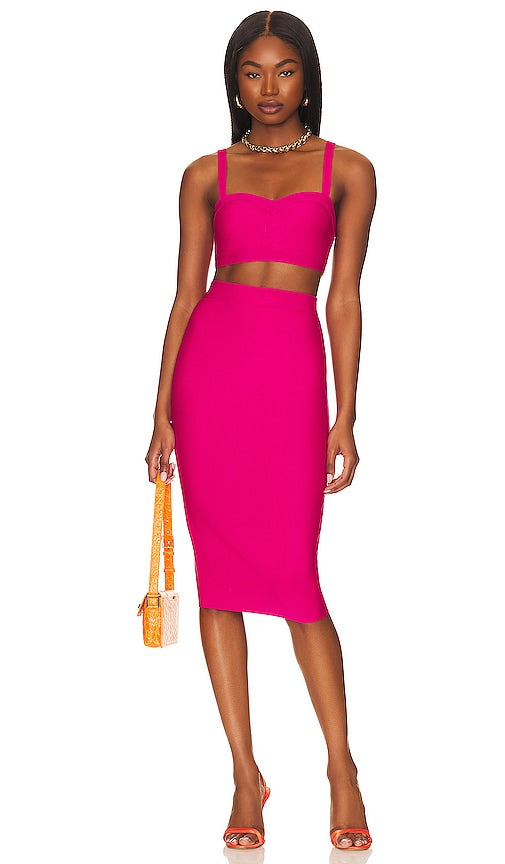 superdown Emilia Skirt Set in Fuchsia - superdown Ensemble jupe Emilia en fuchsia - superdown Emilia 紫红色半身裙套装 - superdown Emilia Rock-Set in Fuchsia - superdown Emilia 스커트 세트 - Set gonna Emilia superdown in fucsia