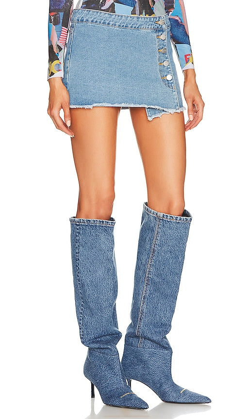 superdown Jadea Buttoned Mini Skirt in Blue