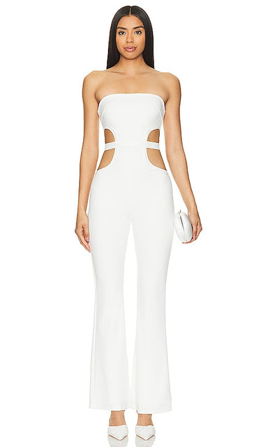 superdown Jasna Jumpsuit in White - superdown Combinaison Jasna en Blanc - Superdown Jasna 白色连身裤 - superdown Jasna Overall in Weiß - superdown Jasna 점프수트 - Tuta Jasna superdown in bianco