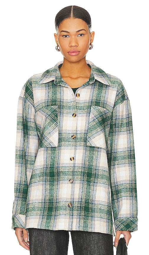 superdown Jordayn Oversized Shacket in Green