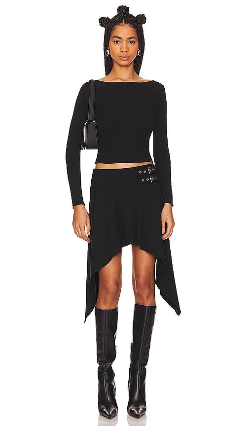 superdown Katina Skirt Set in Black - superdown Ensemble jupe Katina en noir - superdown Katina 黑色裙子套装 - superdown Katina Rock-Set in Schwarz - superdown Katina 스커트 세트 - Set gonna Katina superdown in nero