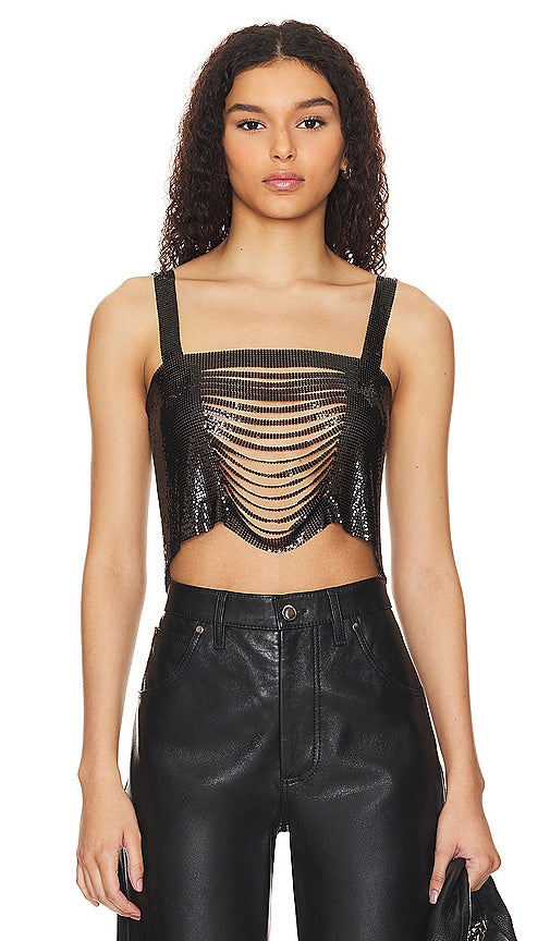 superdown Lacey Top in Black - superdown Top Lacey en Noir - superdown 黑色蕾丝上衣 - superdown Lacey Top in Schwarz - superdown 레이시 탑 - Top in pizzo superdown in nero