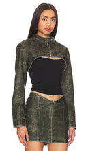 superdown Lupita Faux Leather Jacket in Olive