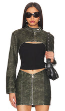 superdown Lupita Faux Leather Jacket in Olive