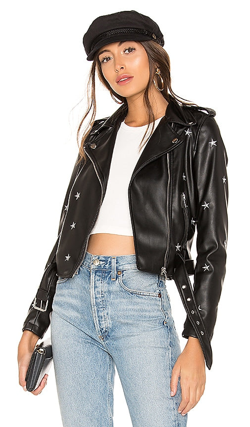 superdown Lydia Embroidered Moto Jacket in Black - superdown Veste de moto brodée Lydia en noir - superdown Lydia 黑色刺绣机车夹克 - Superdown Lydia bestickte Motorradjacke in Schwarz - superdown 리디아 자수 모토 재킷 색상 - Giacca da moto ricamata Lydia superdown in nero