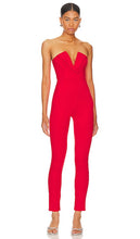 superdown Madi Strapless Jumpsuit in Red - superdown - Combinaison sans bretelles Madi en rouge - superdown Madi 红色无肩带连身裤 - Superdown Madi Trägerloser Overall in Rot - superdown Madi 스트랩리스 점프수트 색상 - Tuta senza spalline Madi superdown in rosso