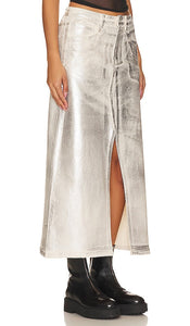 superdown Mara Skirt in Metallic Silver