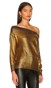 superdown Marla Sweater in Metallic Copper