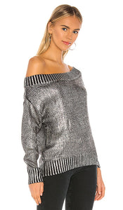 superdown Marla Sweater in Metallic Silver