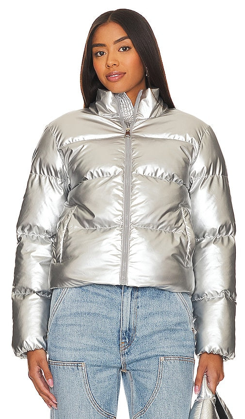 superdown Missy Puffer Jacket in Metallic Silver