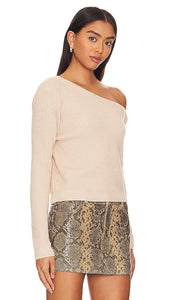 superdown Ravie One Shoulder Sweater in Nude