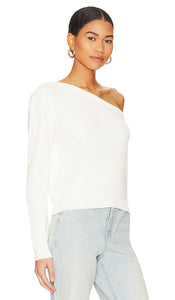 superdown Ravie One Shoulder Sweater in White