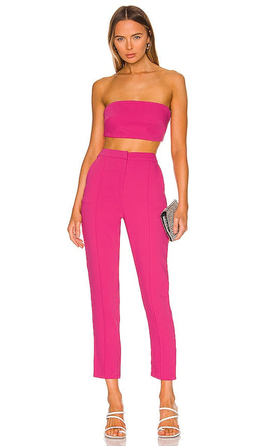 superdown Remy Bandeau Pant Set in Fuchsia - superdown Ensemble pantalon bandeau Remy en fuchsia - superdown Remy 紫红色抹胸裤套装 - Superdown Remy Bandeau-Hosenset in Fuchsia - superdown 레미 반도 팬츠 세트 - Set di pantaloni a fascia Remy superdown in fucsia