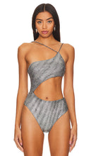 superdown Tahlia Cut Out Bodysuit in Metallic Silver