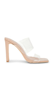 superdown Tori Sandal in Nude | Clear Open Toe Heels for Women