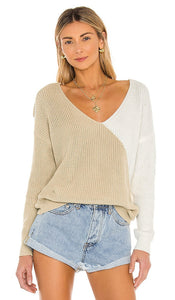 superdown Trish Knot Sweater in Beige