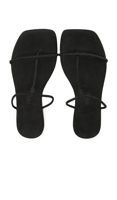 TKEES Chloe Sandal in Black | Sable Flat Sandals for Women