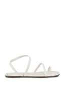 TKEES Mia Napa Sandal in White | Cream Strappy Flats for Women