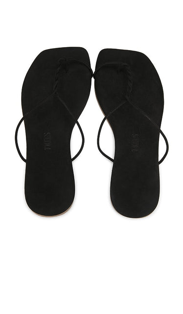 TKEES Simone Sandal in Black | Sable Slides for Women