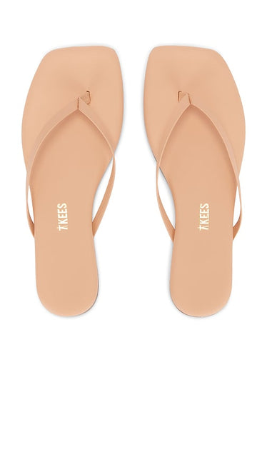TKEES Square Toe Lily Sandal in Nude | Nude Beach Flip Flop Sandals for Women