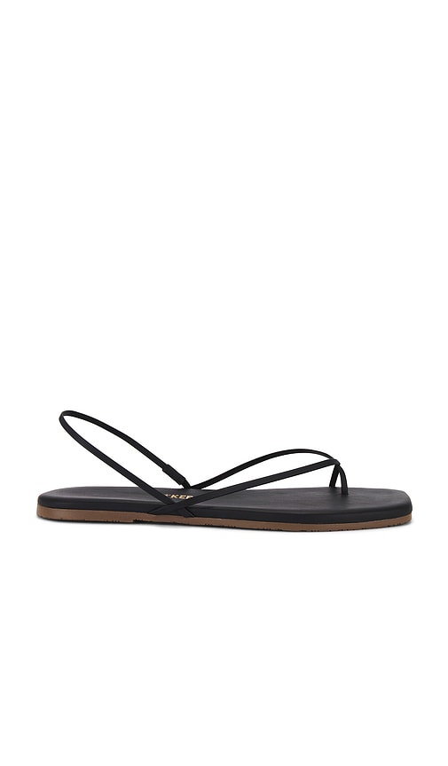 TKEES Square Toe Millie Sandal in Black | Sable Flat Sandals for Women