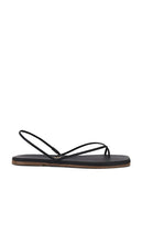 TKEES Square Toe Millie Sandal in Black | Sable Flat Sandals for Women