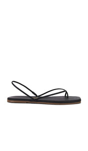 TKEES Square Toe Millie Sandal in Black | Sable Flat Sandals for Women