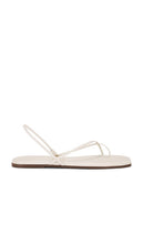 TKEES Square Toe Millie Sandal in Cream | Cream Flat Sandals for Women