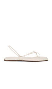 TKEES Square Toe Millie Sandal in Cream | Cream Flat Sandals for Women