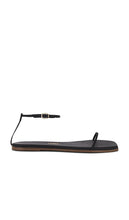 TKEES Square Toe Twiggy Sandal in Black | Sable Flat Sandals for Women